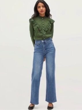 HILL HOUSE HOME, “Amira Top” green, women’s size L